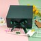 2Pcs Green Gift Box with Satin Ribbon, 8x8x4 Inches Collapsible Gift Box with Magnetic Closure for Party, Wedding, Gift Wrap, Bridesmaid Proposal, Storage